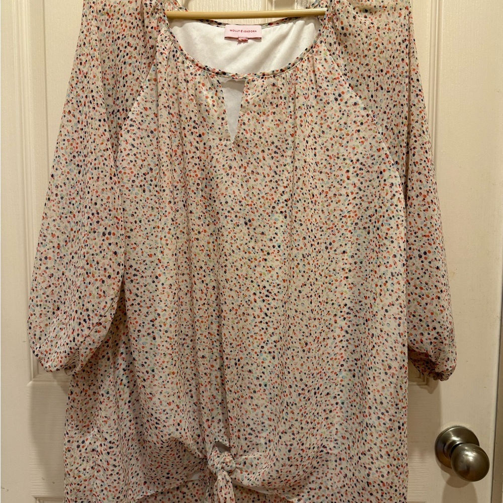 Molly & Isadora Brand Women's colorful Top, Sheer, Size 2XL - Picture 6 of 10